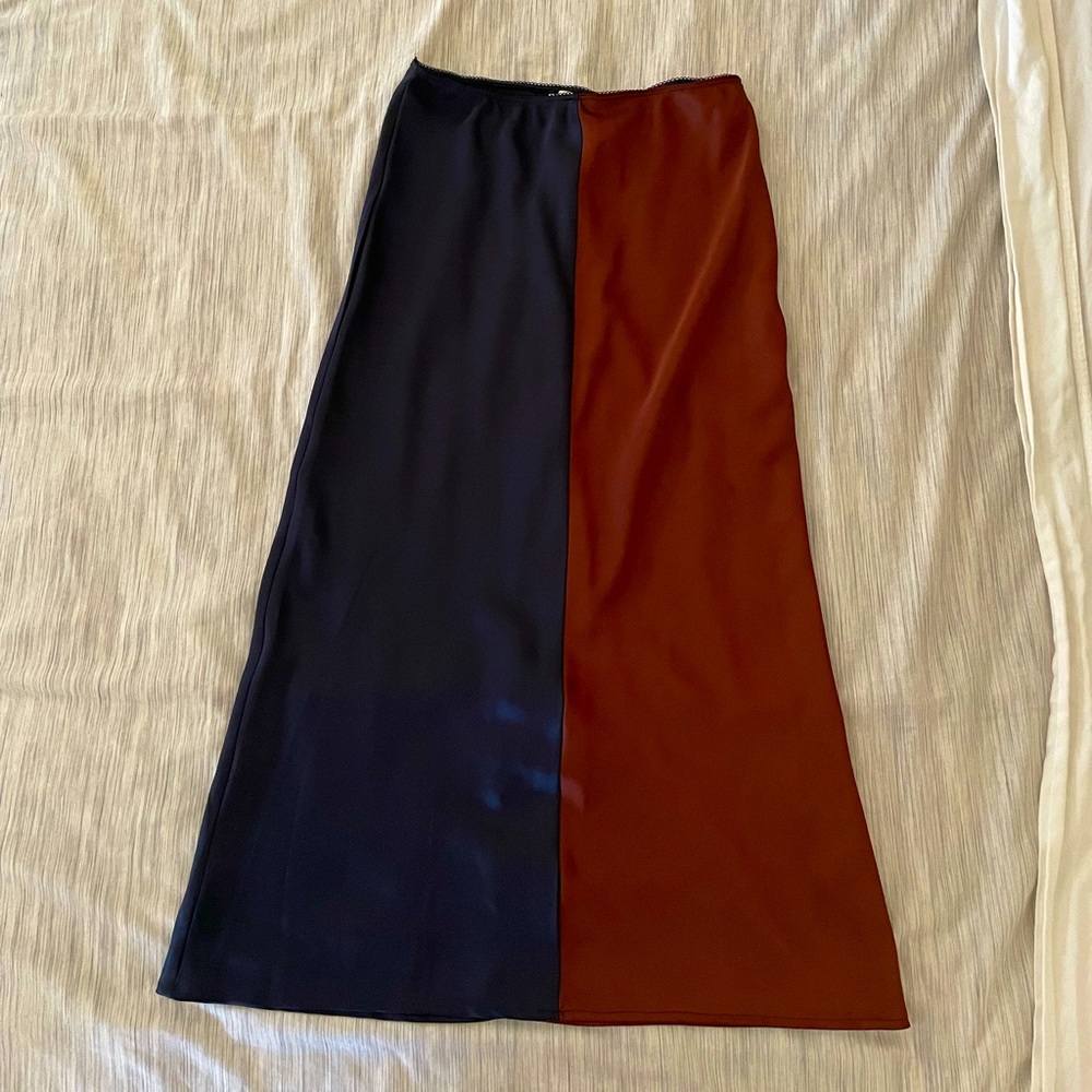 Top shop satin midi skirt